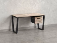 Стол прямой с подвесной тумбой 2 ящика, U-опора 1800x700x750 RM035-18x7 Дуб Маувелла/Черный