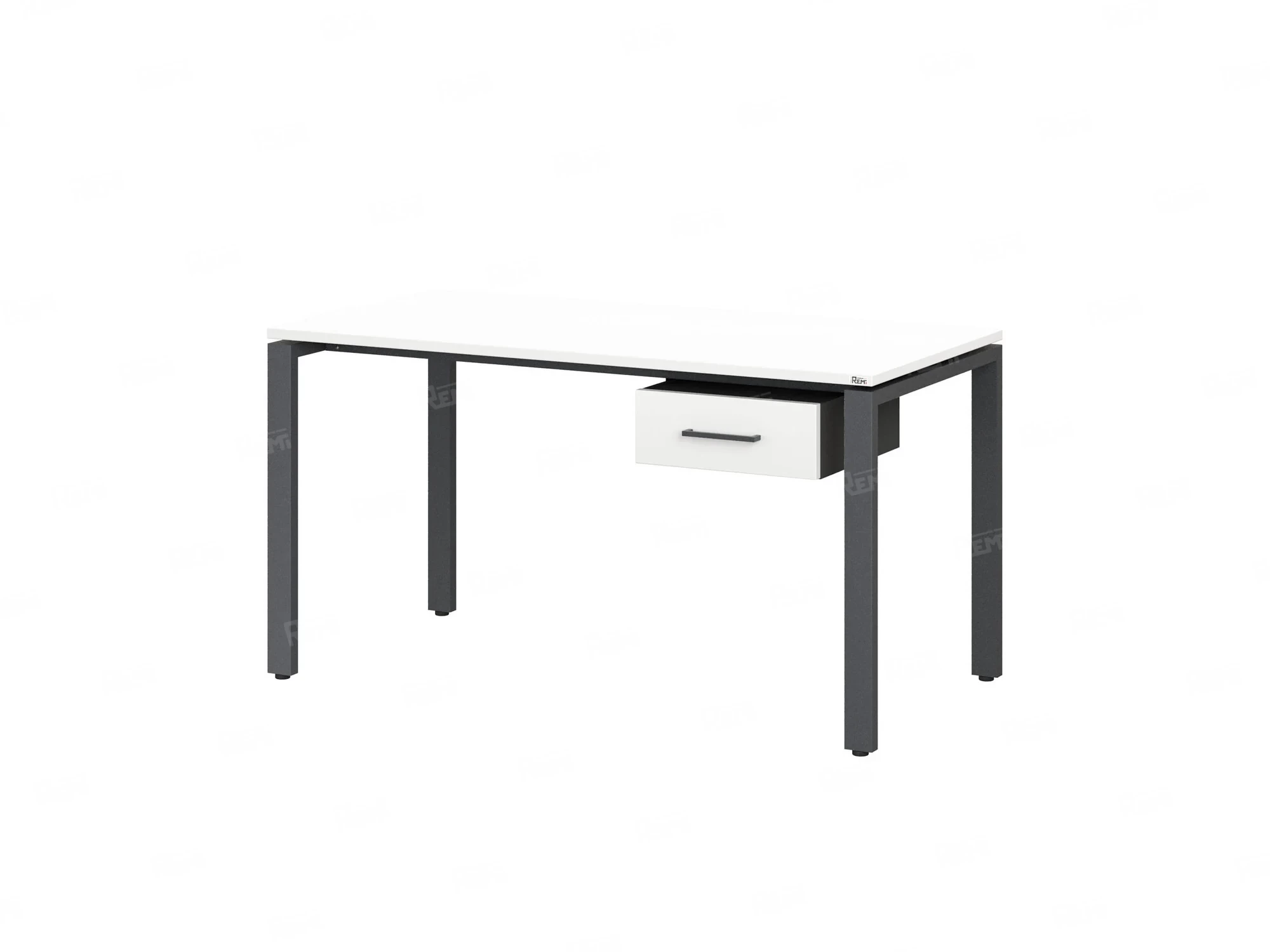 Стол прямой с подвесной тумбой, П-опора 1800x600x750 RM038-18x6 Белый/Серый