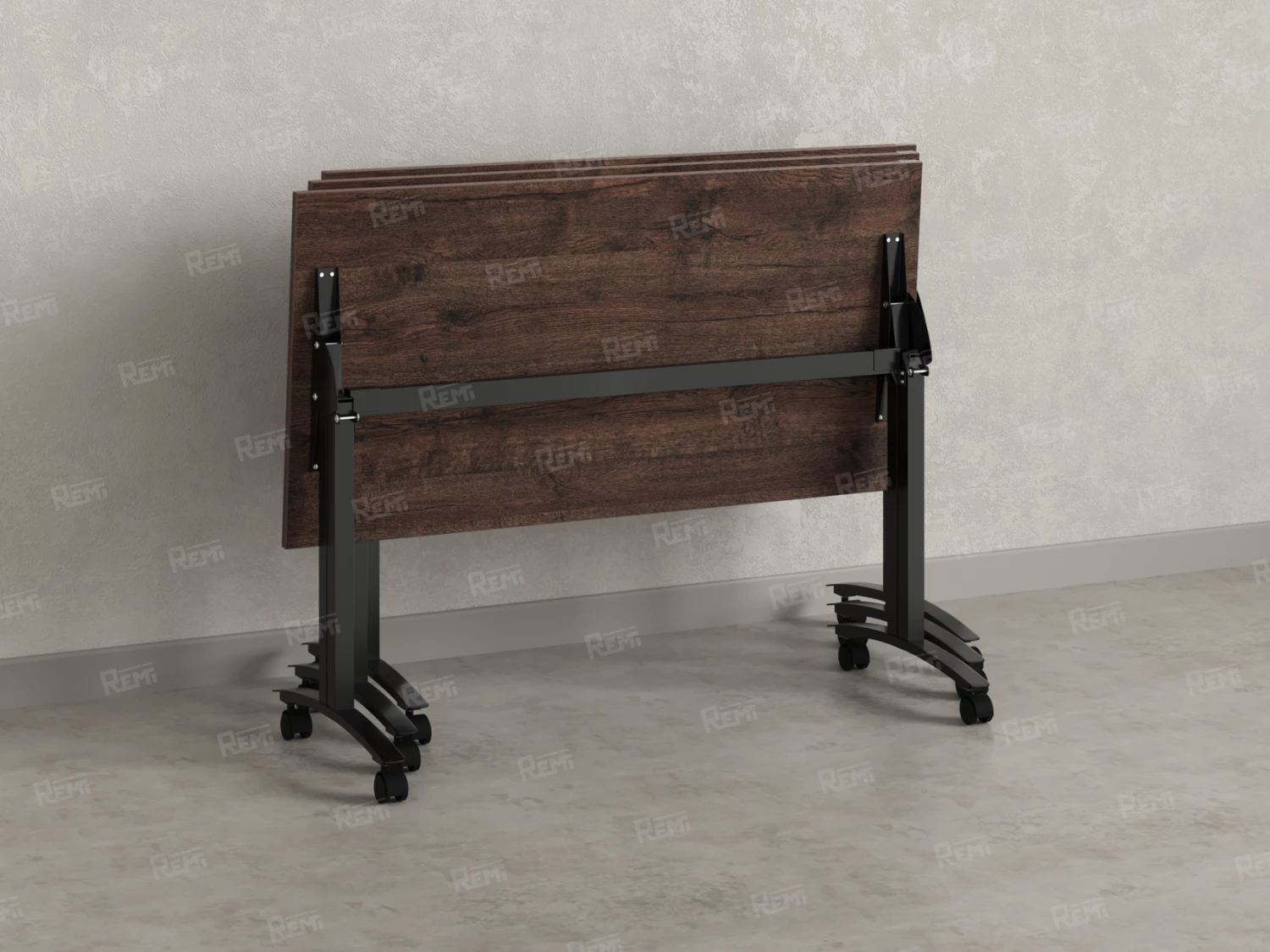 Стол складной, мобильный 1200x600x750 RM011-12x6 Дуб Апрельский шоколад/Черный