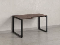 Стол угловой, О-опора, левый 1400x600/900x750, RM055-14x6-9 Дуб Апрельский шоколад/Черный