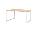 Стол угловой, О-опора, левый 1600x900/1200x750, RM055-16x9-12 Вяз Швейцарский светлый/Белый