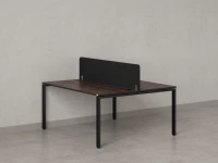 Бенч-система, 2 рабочих места, с одним тканевым экраном 1000x1200x750 RM165-1-10x12 Дуб Апрельский шоколад/Черный