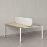 Бенч-система, 2 рабочих места, с одним тканевым экраном 1400x1400x750 RM165-1-14x14 Вяз Швейцарский светлый/Белый
