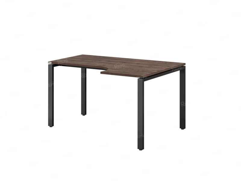 Стол угловой, П-опора, правый 1600x600/900x750, RM052-16x6-9 Дуб Апрельский шоколад/Черный