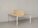 Бенч-система, 2 рабочих места, с одним экраном ЛДСП 1800x1200x750 RM165-2-18x12 Вяз Швейцарский светлый/Белый