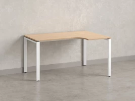 Стол угловой, П-опора, правый 1800x900/1200x750, RM052-18x9-12 Вяз Швейцарский светлый/Белый