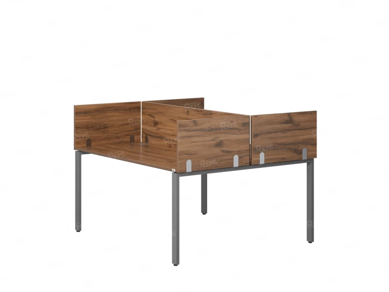 Бенч-система, 2 рабочих места, 5 ЛДСП экранов 1200x1200x750 RM165-4-12x12 Дуб Юстус/Серый