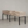 Бенч-система в 1 ряд, 2 рабочих места 5 ЛДСП экранов 2700x700x750 RM167-2-27x7 Дуб Маувелла/Черный