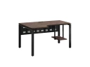 Стол угловой, экран металл, П-опора, левый 1800x600/900x750, RM059-18x6-9 Дуб Апрельский шоколад/Черный
