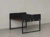 Бенч-система, 2 рабочих места, 5 тканевых экранов 1200x1600x750 RM169-3-12x16 Дуб Апрельский шоколад/Черный