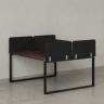 Бенч-система, 2 рабочих места, 5 тканевых экранов 1200x1600x750 RM169-3-12x16 Дуб Апрельский шоколад/Черный