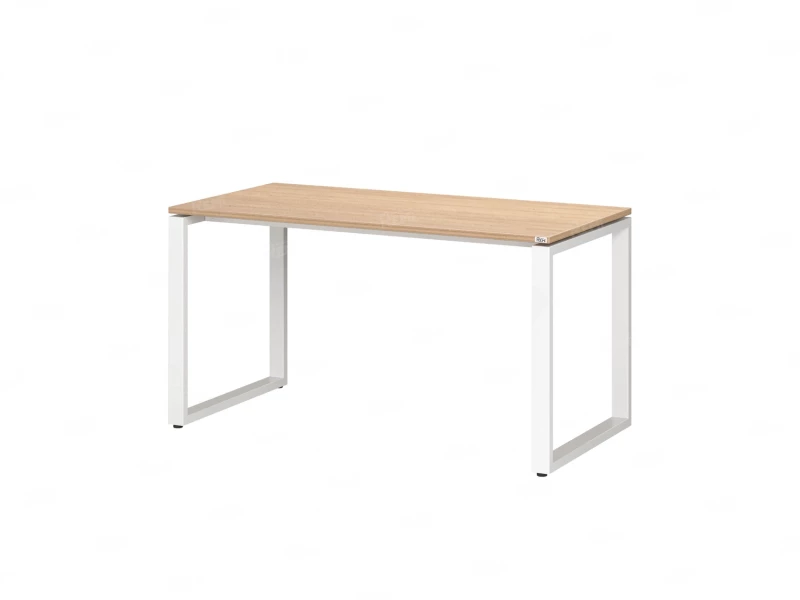 Стол прямой на O-образных опорах 1600x800x750 RM002-16x8 Вяз Швейцарский светлый/Белый