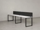 Бенч-система в 1 ряд, 2 рабочих места 2 тканевых экранов 2700x600x750 RM168-3-27x6 Белый/Черный