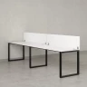 Бенч-система в 1 ряд, 2 рабочих места 2 ЛДСП экранов 3200x800x750 RM168-4-32x8 Белый/Черный