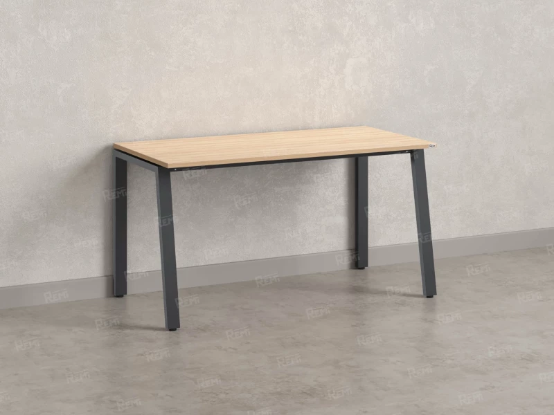 Стол прямой на Л-образных опорах 1600x600x750 RM004-16x6 Вяз Швейцарский светлый/Серый
