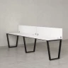 Бенч-система в 1 ряд, 2 рабочих места 2 ЛДСП экранов 3200x800x750 RM174-4-32x8 Белый/Черный