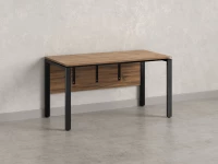 Стол прямой, П-опоры, экран ЛДСП,парящая стол-ца 1600x600x750 RM007-16x6 Дуб Юстус/Черный