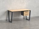 Стол прямой с подвесной тумбой 2 ящика, U-опора 1600x800x750 RM035-16x8 Вяз Швейцарский светлый/Серый
