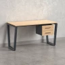 Стол прямой с подвесной тумбой 2 ящика, U-опора 1600x800x750 RM035-16x8 Вяз Швейцарский светлый/Серый