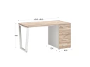 Стол прямой с тумбой на U-образных опоре, правый 1600x700x750 RM101-16x7 Дуб Маувелла/Белый