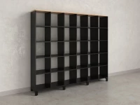 Стеллаж, 30 ячеек 2250х370х1980 RM143-225x37 Вяз Швейцарский светлый/Черный
