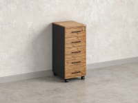 Тумба мобильная, 5 ящиков 400x500x960 RM122-40x50 Дуб Юстус/Черный