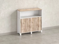 Шкаф-купе низкий, 2 полки с надстройкой 1200x420x1200 RM126-120x42 Дуб Маувелла/Белый