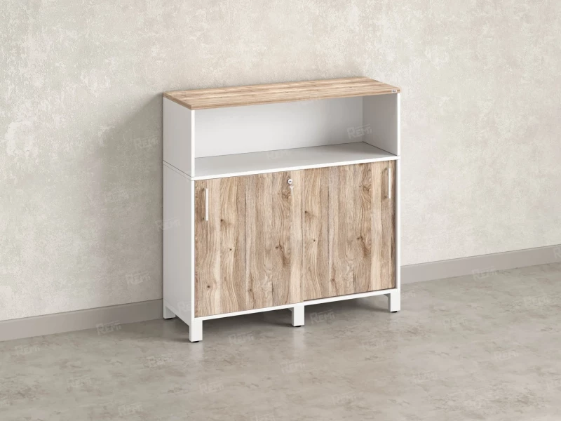 Шкаф-купе низкий, 2 полки с надстройкой 1200x420x1200 RM126-120x42 Дуб Маувелла/Белый