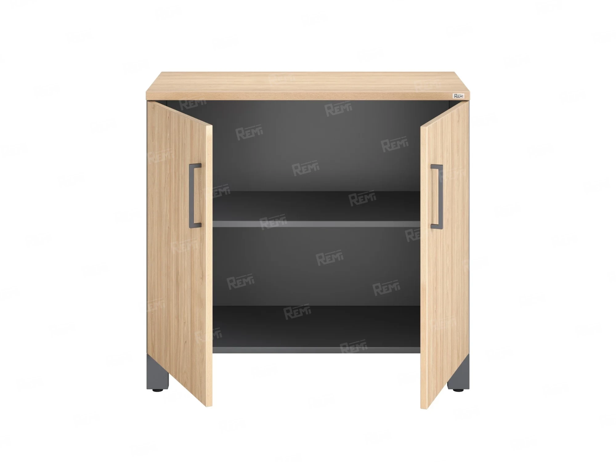 Шкаф низкий распашной, 2 уровня 900x600x850 RM147-90x60 Вяз Швейцарский светлый/Серый