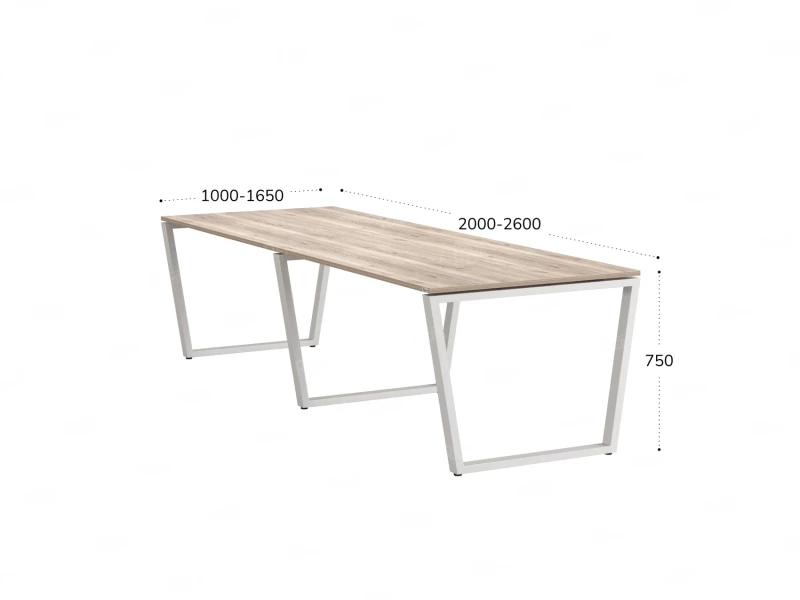 Cтол для переговоров, на V-обазном каркасе 2100x1000x750 RM082-210x100 Дуб Маувелла/Белый