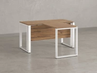 Стол с брифингом на О-образных опорах с экраном ЛДСП RM046-18x7 1800x2500x750 Дуб Юстус/Белый