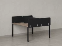 Бенч-система, 2 рабочих места, на П-образных опорах, 5 тканевых экрана 1000x1600x750 RM165-3-10x16 Дуб Маувелла/Черный