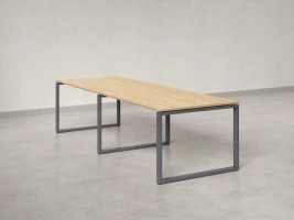 Cтол для переговоров, на О-обазном каркасе 2200x1600x750 RM081-220x160 Вяз Швейцарский светлый/Серый