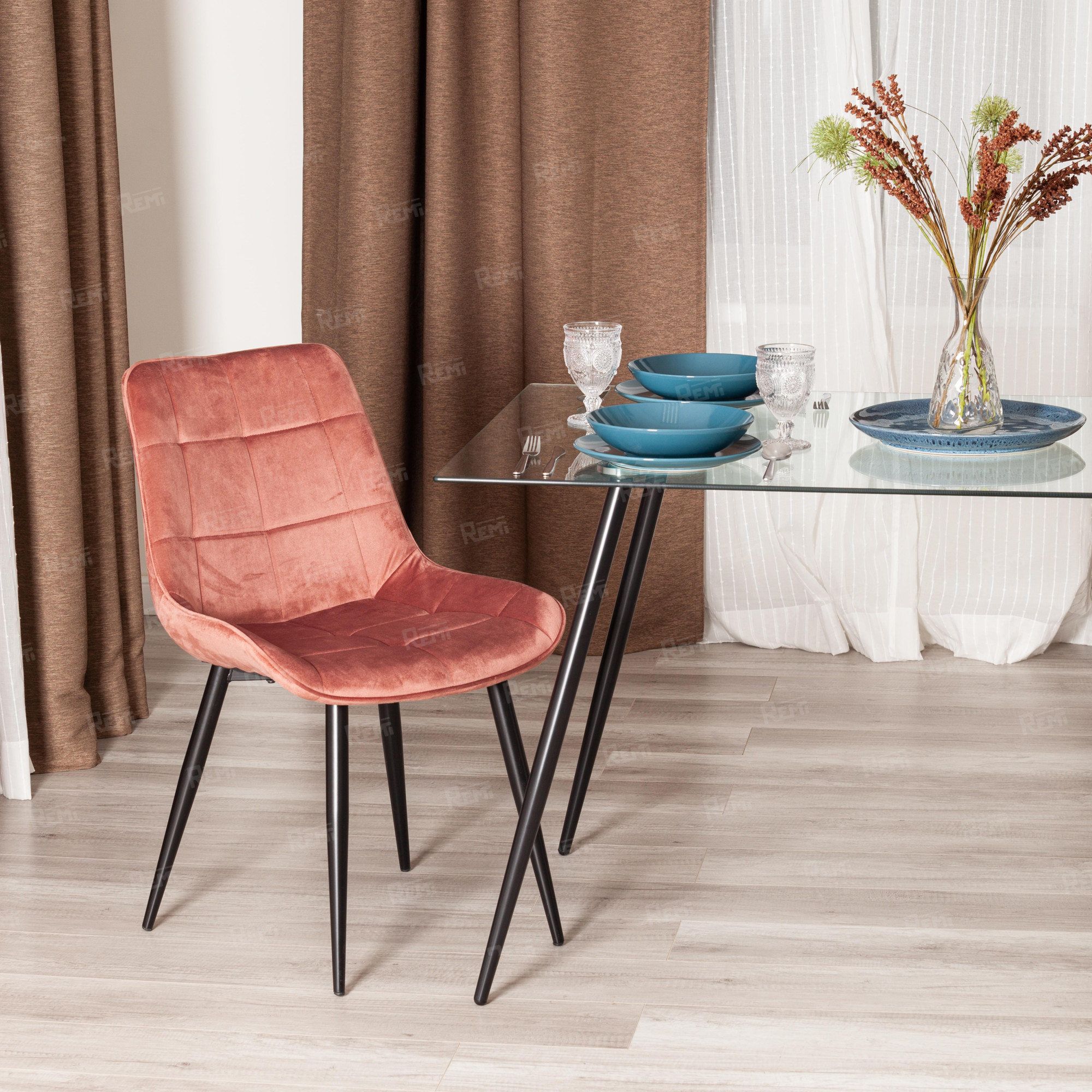 Стул ABRUZZO ( mod. 8060 ) Коралловый/Коралловый, Велюр (арт. 19600)