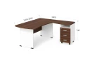 BRL RB005-160х160R Угловое рабочее место правое 1600х1600х740 Орех Вармия/Белый