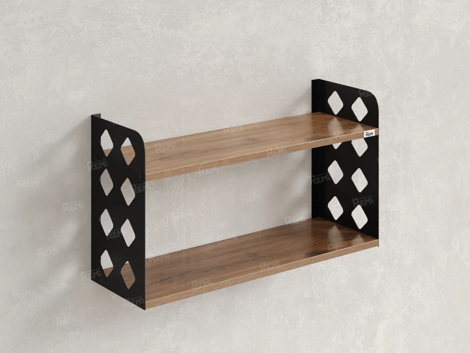 Полка настенная 900x300x500 RM192-90x30 Дуб Юстус/Черный