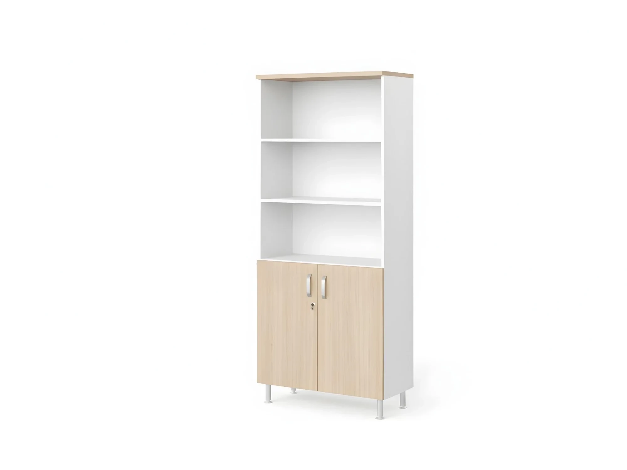 BRL RB065-90х43 Шкаф-стеллаж комбинированный 900х430х2080 Акация/Белый