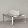 Бенч-система, 2 рабочих места, с одним тканевым экраном 1000x1200x750 RM165-1-10x12 Дуб Маувелла/Белый