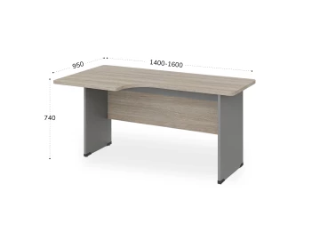 Угловое рабочее место левое 1600х950х740 RB085-160х95L Шорвуд/Серый