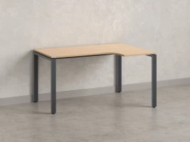Стол угловой, П-опора, правый 1800x900/1200x750, RM052-18x9-12 Вяз Швейцарский светлый/Серый