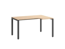 Стол угловой, П-опора, правый 1800x900/1200x750, RM052-18x9-12 Вяз Швейцарский светлый/Серый