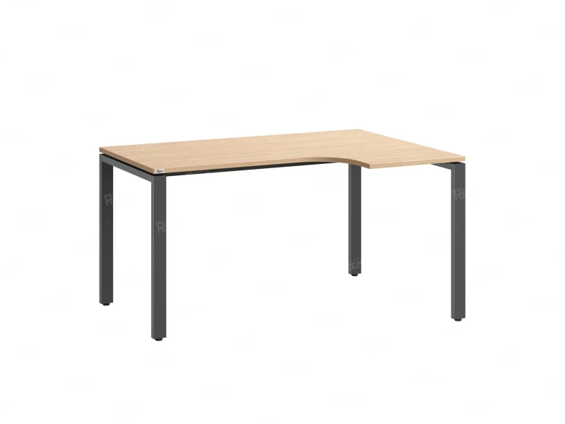 Стол угловой, П-опора, правый 1800x900/1200x750, RM052-18x9-12 Вяз Швейцарский светлый/Серый