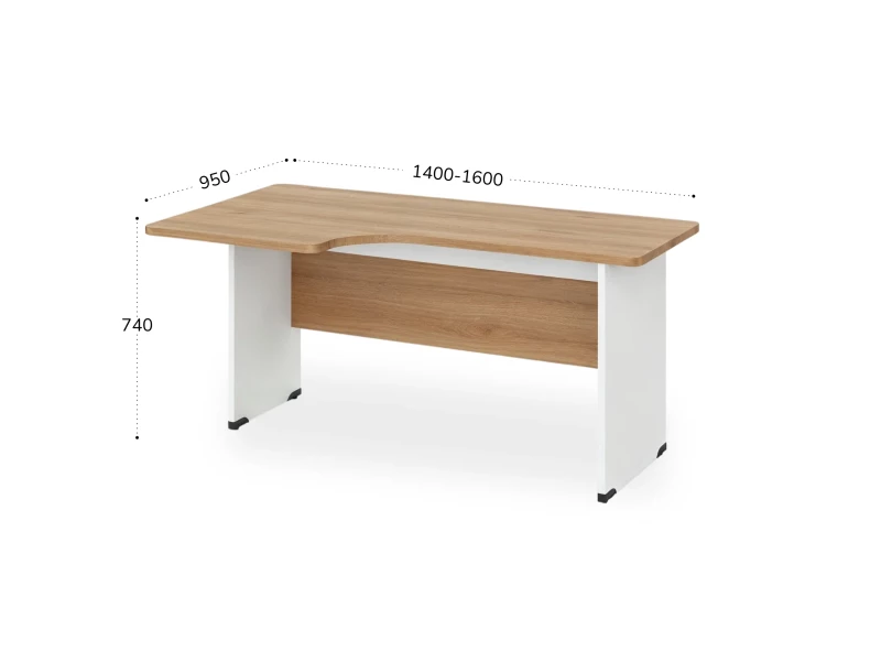 BRL RB085-140х95L Угловое рабочее место левое 1400х950х740 Акация/Белый