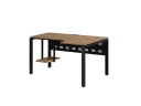 Стол угловой, экран металл, П-опора, правый 1800x700/900x750, RM058-18x7-9 Дуб Юстус/Черный