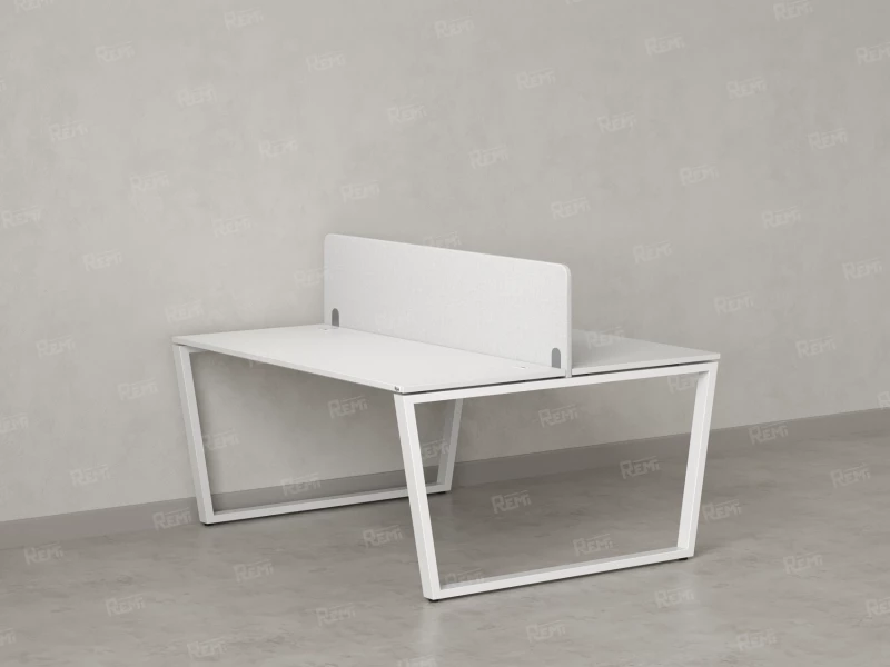 Бенч-система, 2 рабочих места, с одним тканевым экраном 1600x1200x750 RM172-1-16x12 Белый/Белый