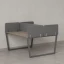 Бенч-система, 2 рабочих места, 5 тканевых экранов 1200x1600x750 RM172-3-12x16 Дуб Маувелла/Серый
