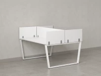 Бенч-система, 2 рабочих места, 5 ЛДСП экранов 1200x1400x750 RM172-4-12x14 Белый/Белый