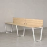 Бенч-система в 1 ряд, 2 рабочих места 2 ЛДСП экранов 3200x800x750 RM174-4-32x8 Вяз Швейцарский светлый/Белый
