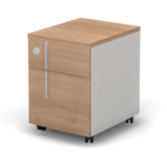 Тумба 1 ящик RAC021к + 1 файлбокс, левая 40,8x50x55,7см Акация Шеффилд/Серый камень, Серия Аккорд | Accord