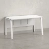Стол прямой, Л-опора, экран ЛДСП,парящая стол-ца 1800x600x750 RM009-18x6 Белый/Белый